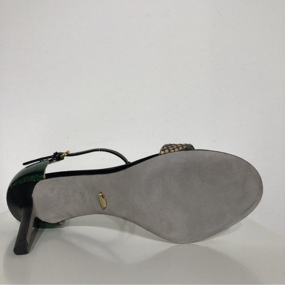 Sergio Rossi High Heel Python Sandals - Green - Picture 5 of 7